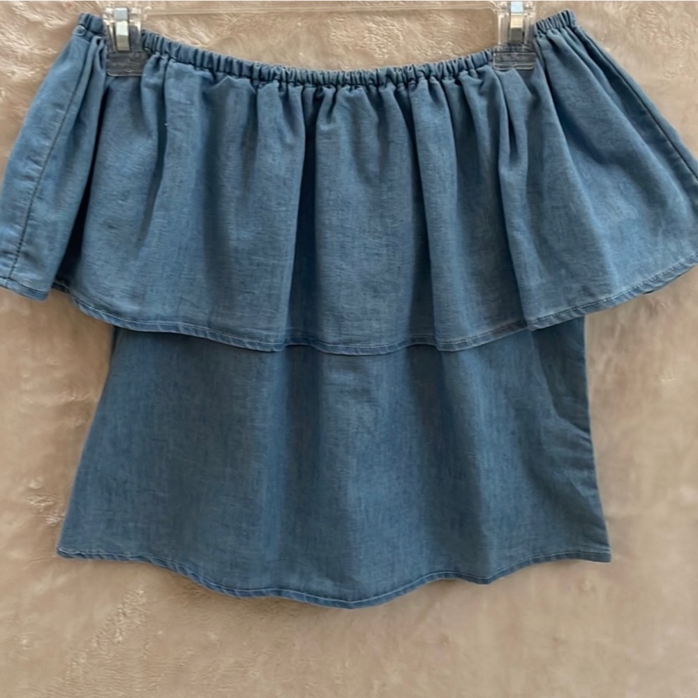 NWOT Charlotte Russe Blue Off The Shoulder Top